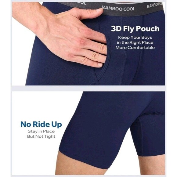 BAMBOO COOL Men's Ultra-Soft Breathable Boxer Briefs  Moisture Wicking XL - Picture 4 of 6